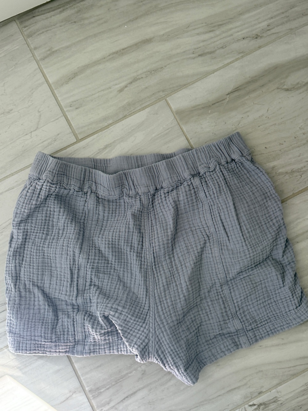 Madewell Light Purple Textured Cotton Shorts